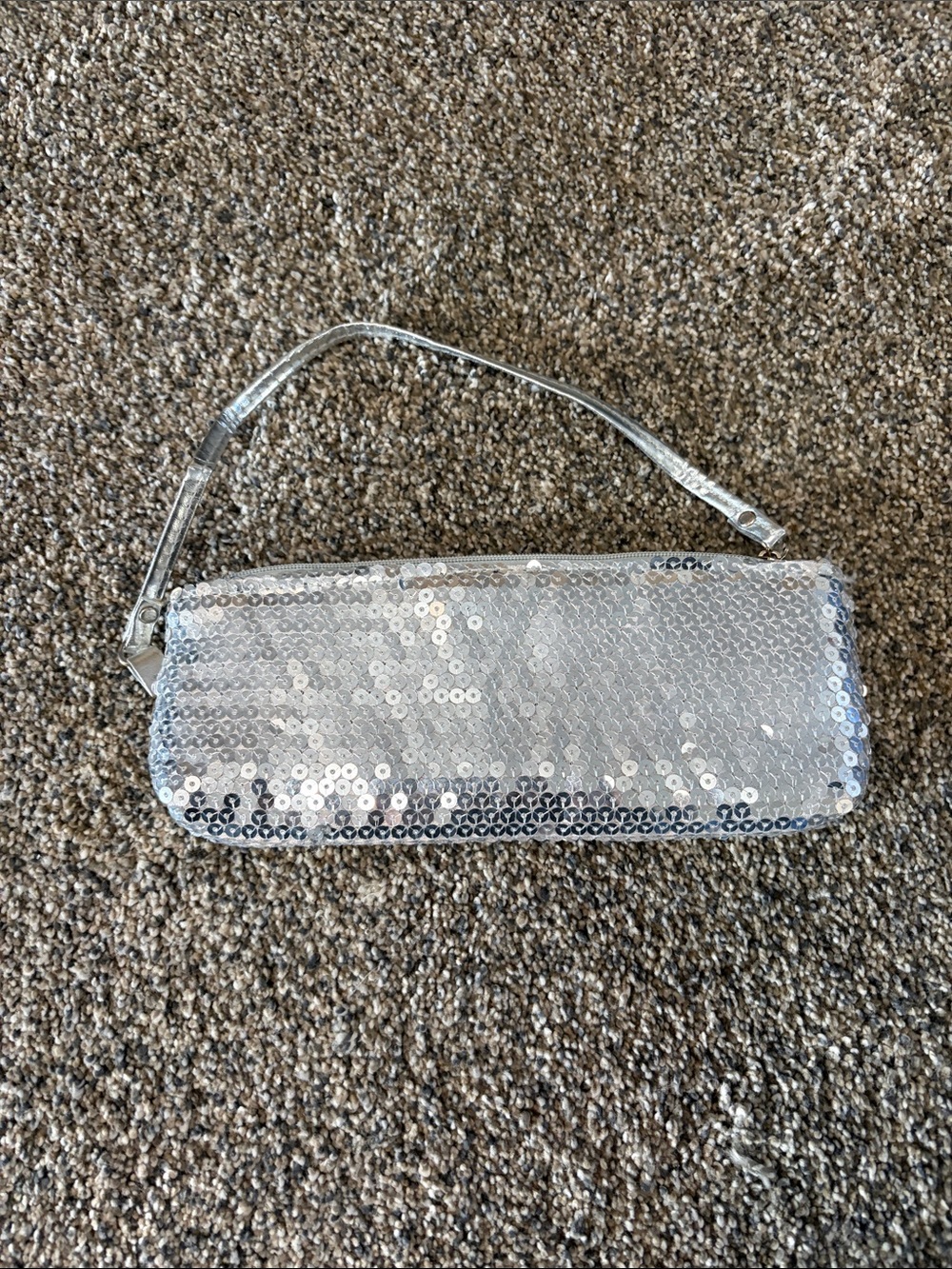 Silver Sequin Wristlet